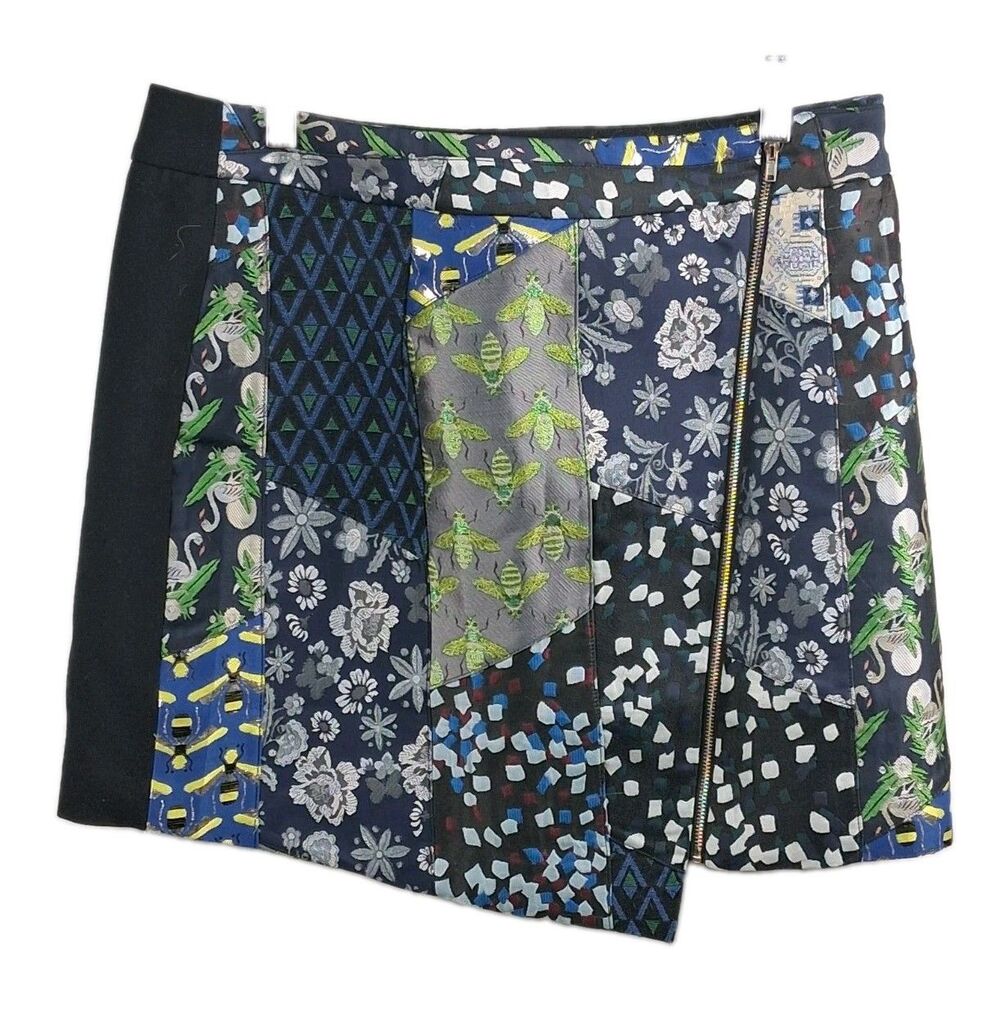 Artsy Patchwork Asymmetrical Mini Skirt Desigual Georgina EU 44 US 14 XL